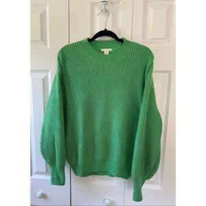 H&M Small Ribbed Green Jumper Sweater